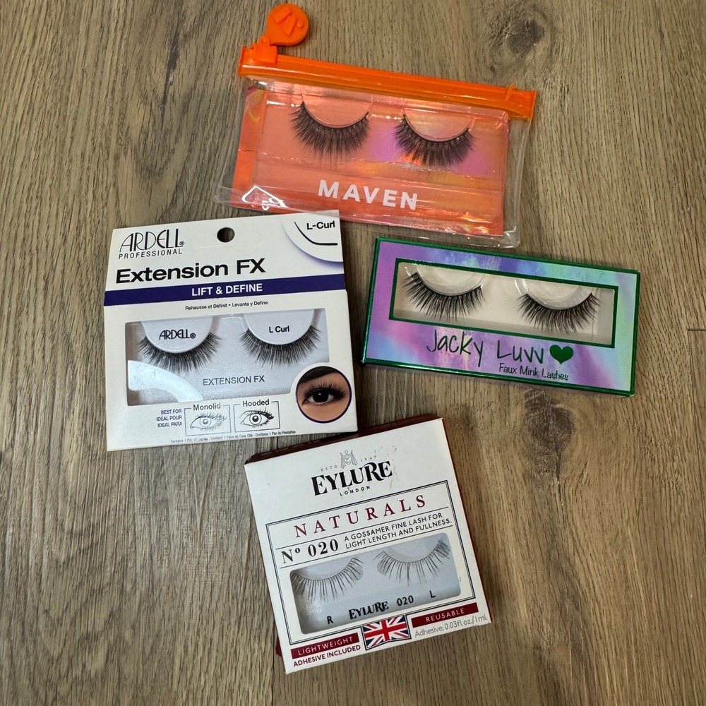 Ardell Eylure Maven Jacky Luvv False Eyelashes Bundle 4 Pairs Faux Mink Vegan